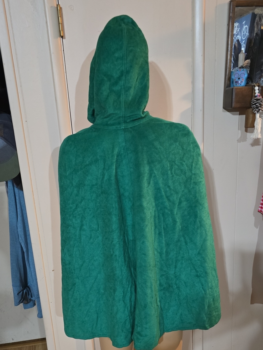 Kids Hooded Green Cloak Jacket